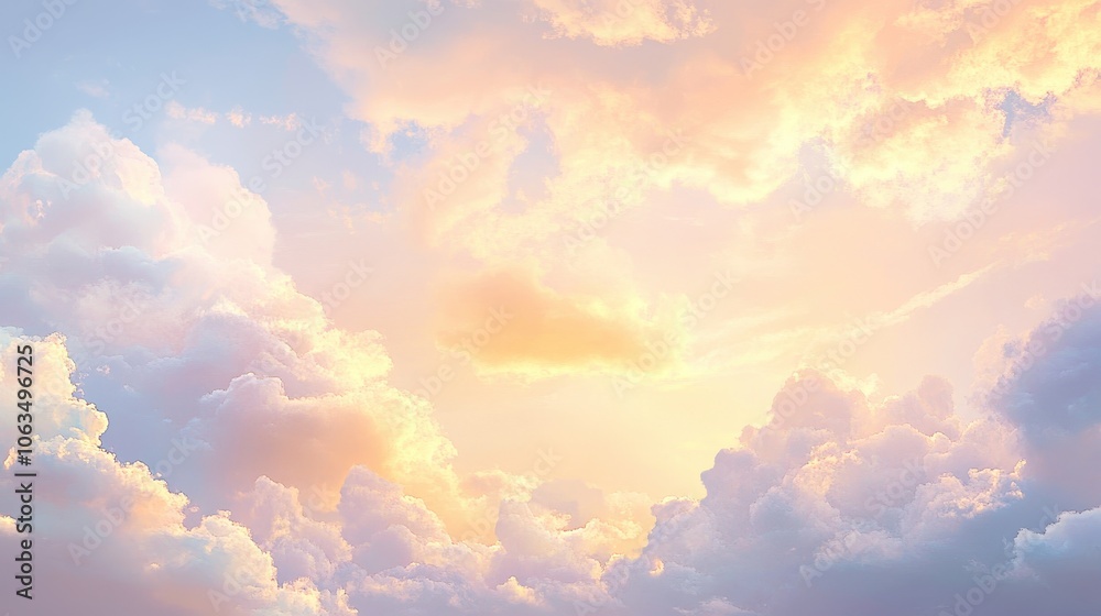 Soft Pastel Cloudscape with Gentle Light and Airy Feel