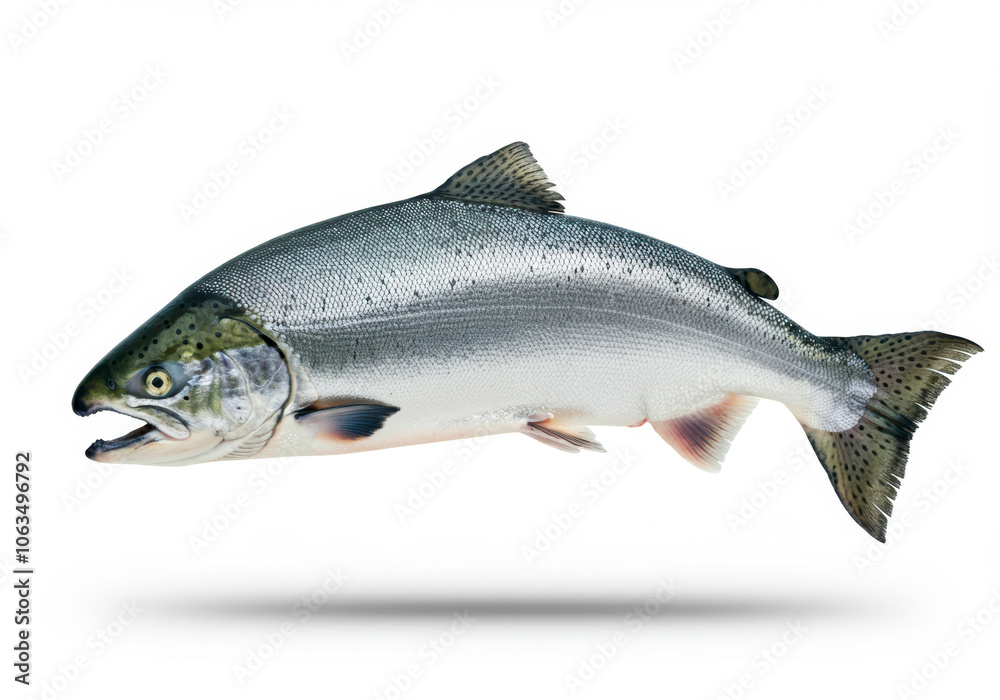 Naklejka premium Silver Salmon fish isolated on white background