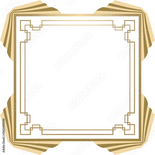 Art Deco frame on white background