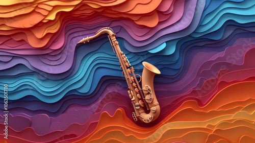 background with a wave