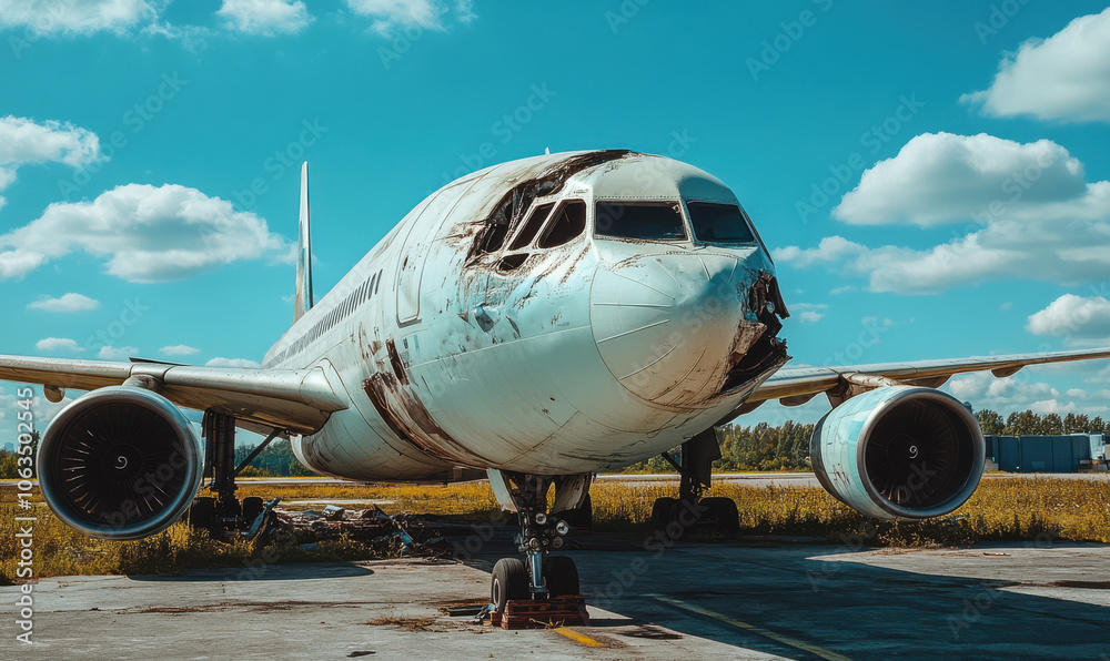 Airplane with huge damages Airplane with huge damages
