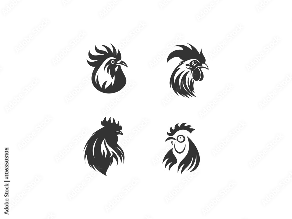 Fototapeta premium premium hen logo set vector, vector and illustration,