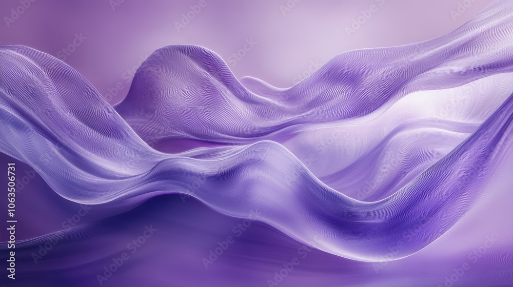 Abstract Purple Flowing Fabric Wave