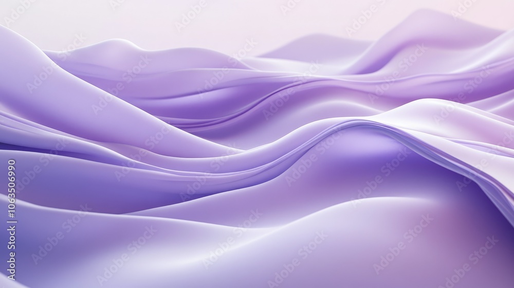 Fototapeta premium Soft Lavender Fabric Waves in Abstract Background