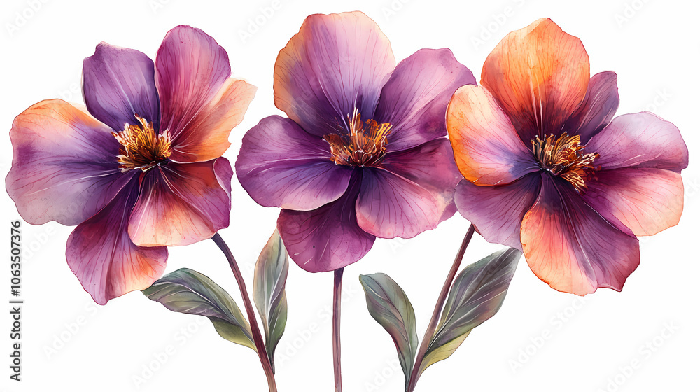 Miltonopsis Orchids flowers Isolated on white background. Miltonopsis Orchids flowers Isolated on white background.