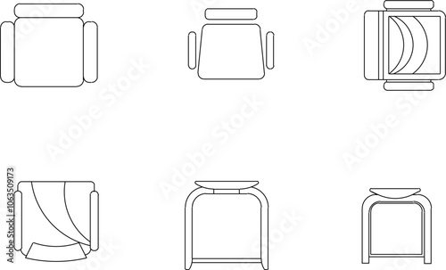 Vector sketch illustration silhouette design of workroom interior table chair furniture 