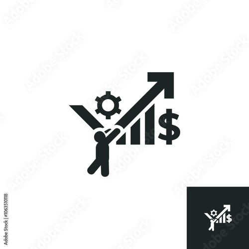 Economic revival icon isolated on white background. Vector illustrations are made with vector-based software, not AI generated results.