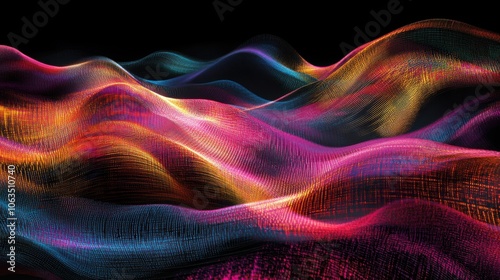 abstract background with particles. Digital sound wave. Sound wave. Sound wave.