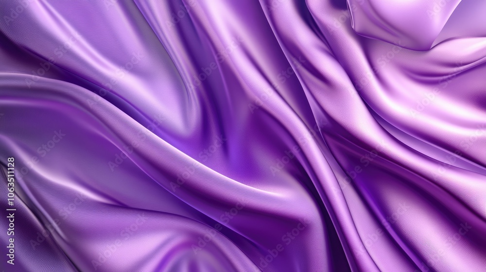 Elegant Purple Fabric Flowing in Soft Drapes