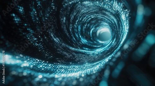 Wallpaper Mural Abstract Digital Tunnel with Lights and Depth Effect Torontodigital.ca