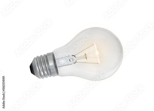 Glowing Lightbulb, transparent background photo