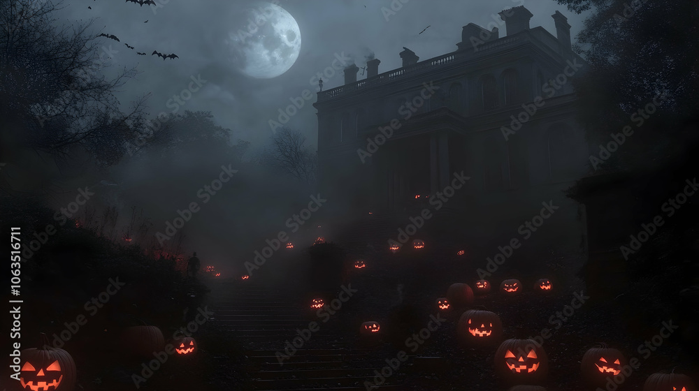 Haunted Mansion on Halloween Night, haunted house, spooky, scary, creepy, dark