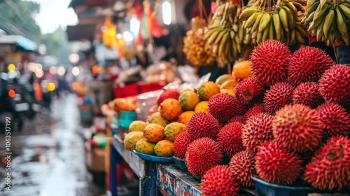 A street vendor in Thailand selling an array of colorful tropical