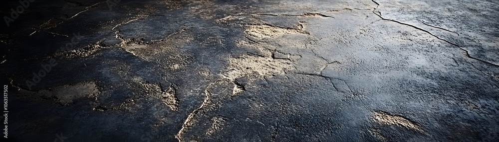 Obraz premium Cracked and Weathered Dark Grey Stone Surface