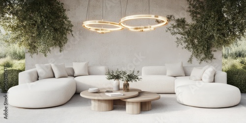Serene Outdoor Lounge: Mode...