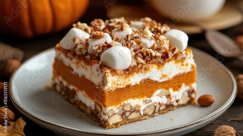 Wallpaper Mural Delicious Pumpkin Dessert with Nuts and Marshmallows Torontodigital.ca