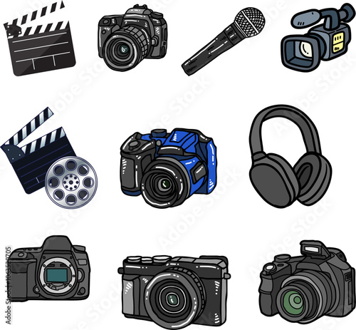 vector cameras and accessories suitable for your design