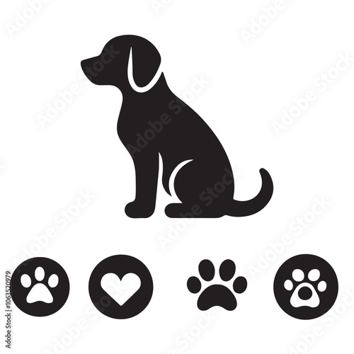 dog silhouette vector illustration isolated white background