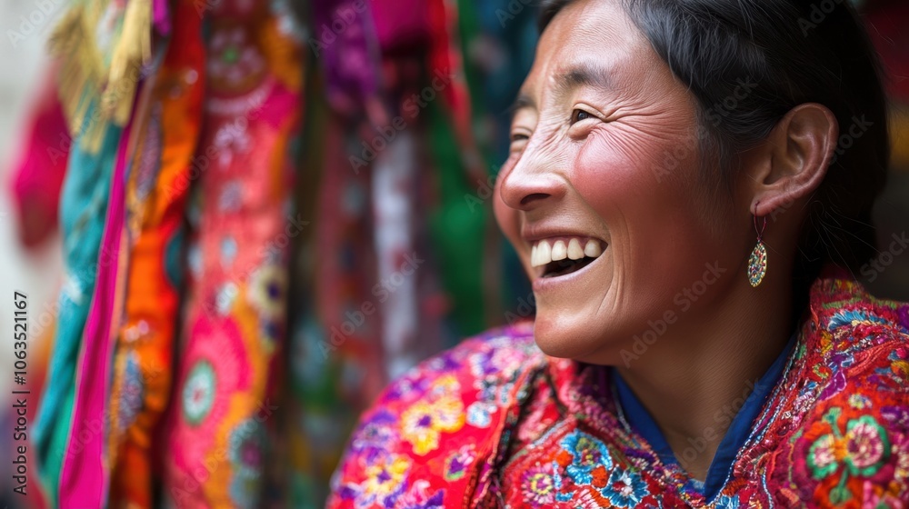 Obraz premium A Tibetan woman with an impressive nose, captured