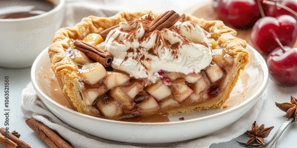Apple pie infused with a unique blend of cherry, coffee, and clove flavors creates a delightful twist on the classic dessert, offering a rich and aromatic experience. Apple pie infused with a unique blend of cherry, coffee, and clove flavors creates a delightful twist on the classic dessert, offering a rich and aromatic experience.