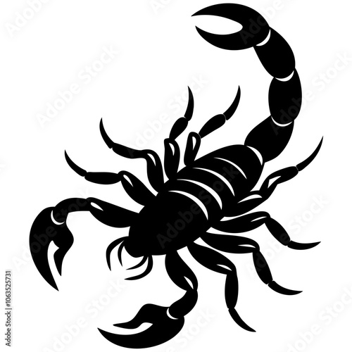 Scorpion Black silhouette vector illustration isolated on a transparent background