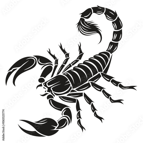 Scorpion Black silhouette vector illustration isolated on a transparent background