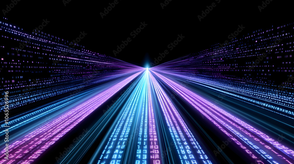 Fototapeta premium Digital Highway, road, data, code, binary, programming