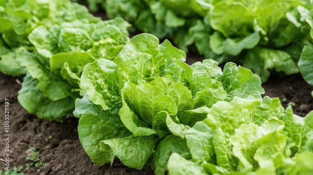 Fresh Green Lettuce in a Garden Field Fresh Green Lettuce in a Garden Field