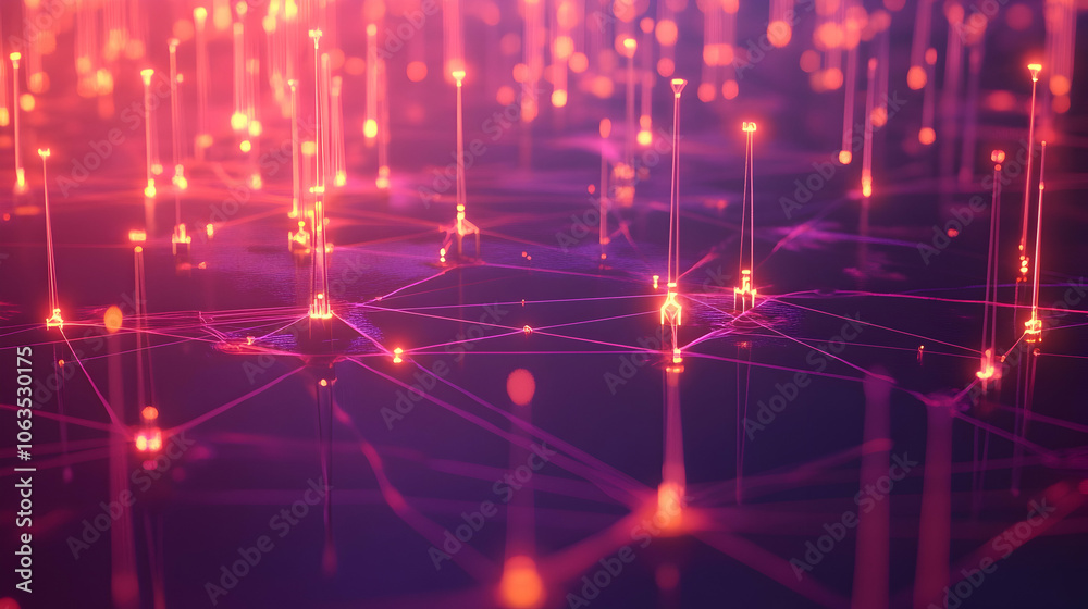 Network connectivity concept with glowing nodes and links. 4k high quality image Network connectivity concept with glowing nodes and links. 4k high quality image