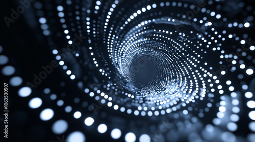 Wallpaper Mural Circular swirl of abstract light particles creating a tunnel effect against a black backdrop Torontodigital.ca