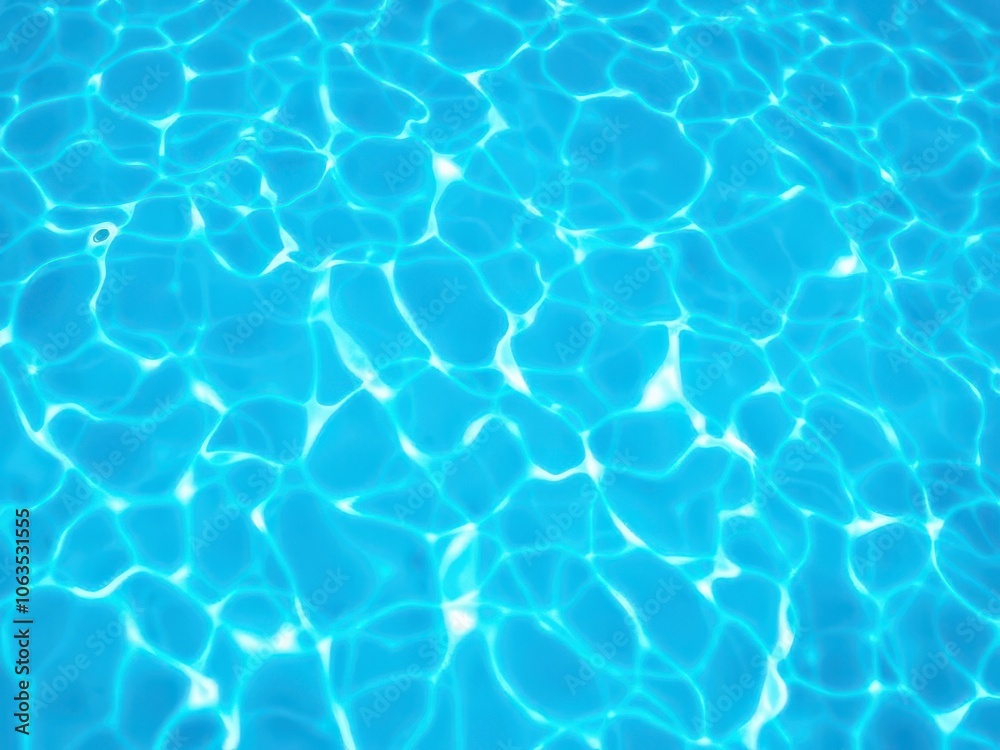 Blue water in a swimming pool with rippling waves, water, summer Blue water in a swimming pool with rippling waves, water, summer