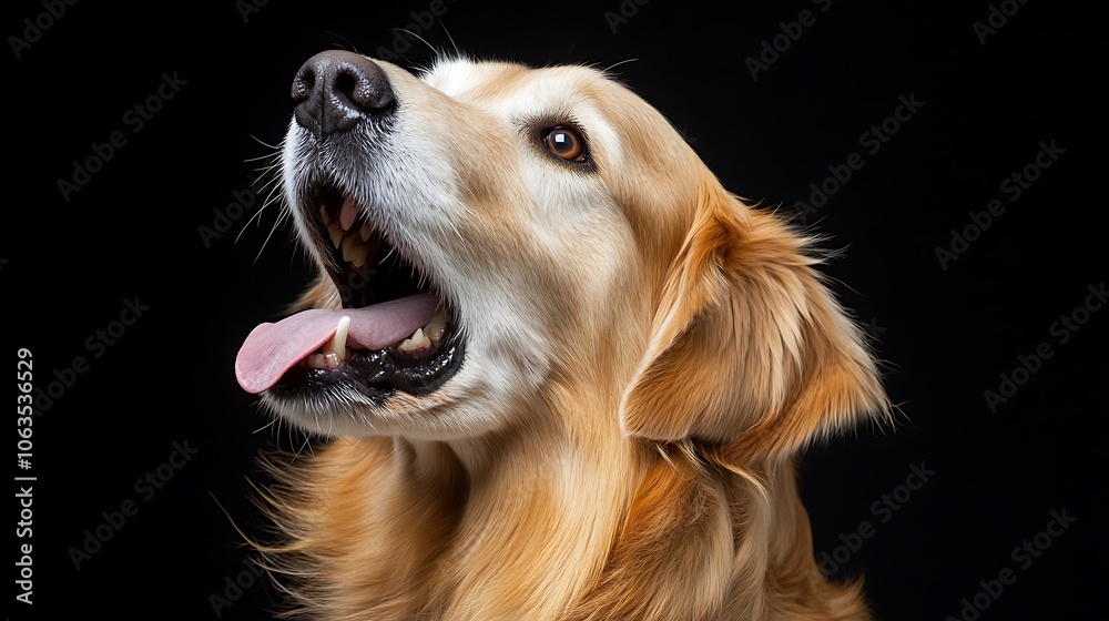 Golden Retriever with Open Mouth Golden Retriever with Open Mouth