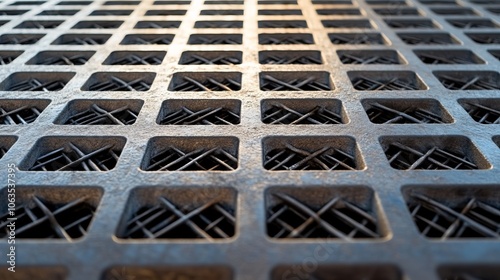 Abstract Metal Grid Pattern: Industrial Design Texture