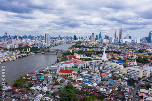 Aerial landscapse of Bangkok, Thailand.