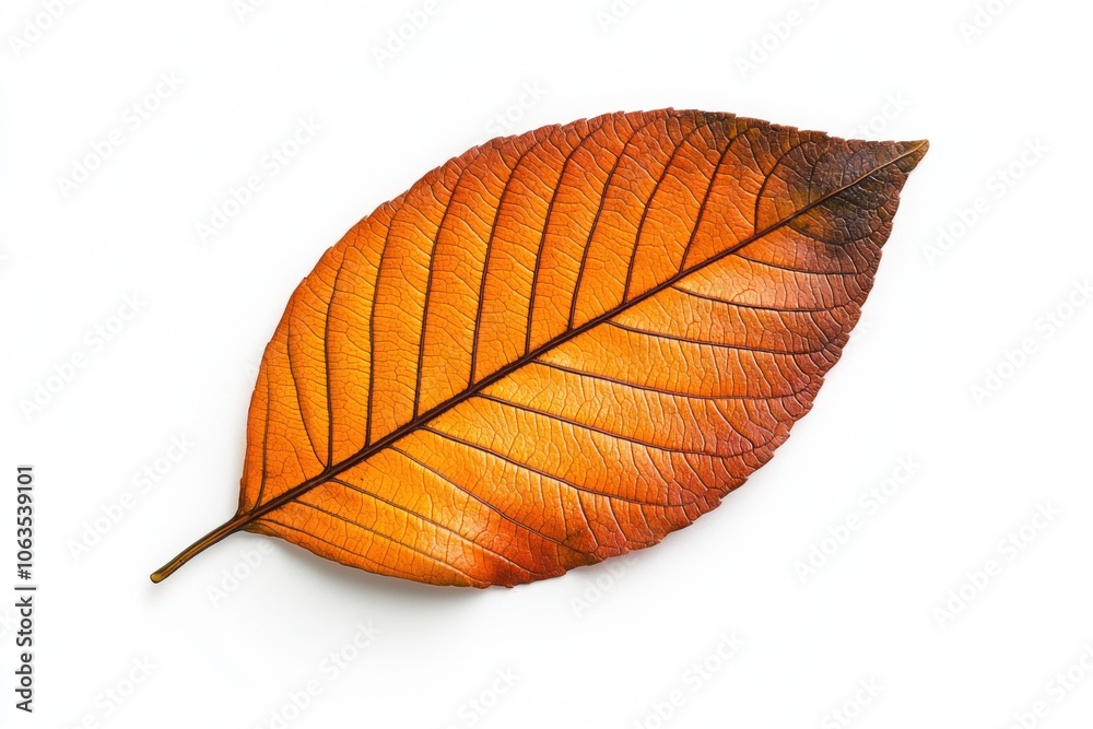 Obraz premium Explore the beauty of a rotting leaf on white background