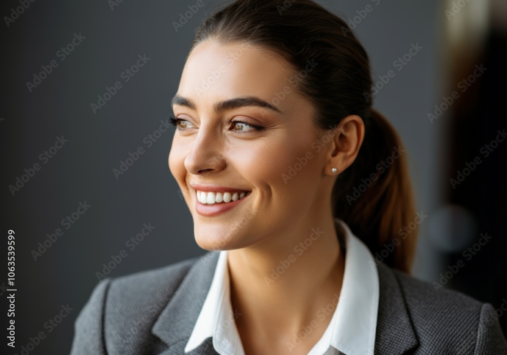 Close-up Portrait of a Beautiful Young Woman with a Radiant Smile Close-up Portrait of a Beautiful Young Woman with a Radiant Smile