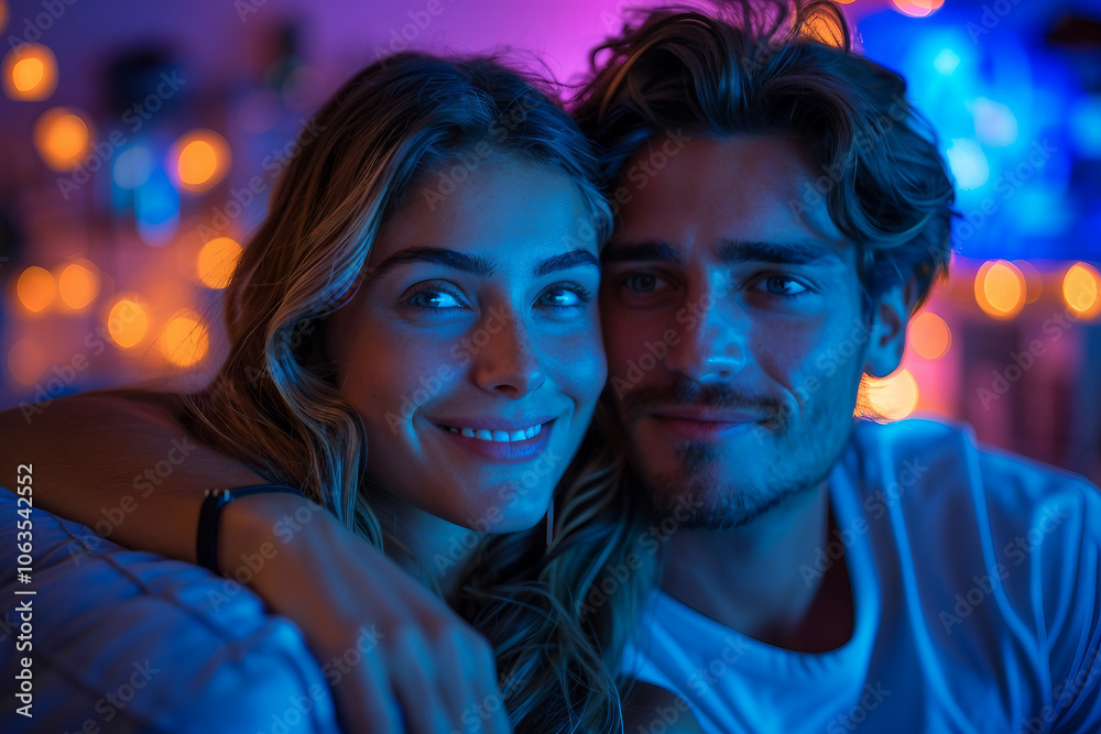 Portrait of husband and wife hugging and bonding with true emotions AI generated image Portrait of husband and wife hugging and bonding with true emotions AI generated image
