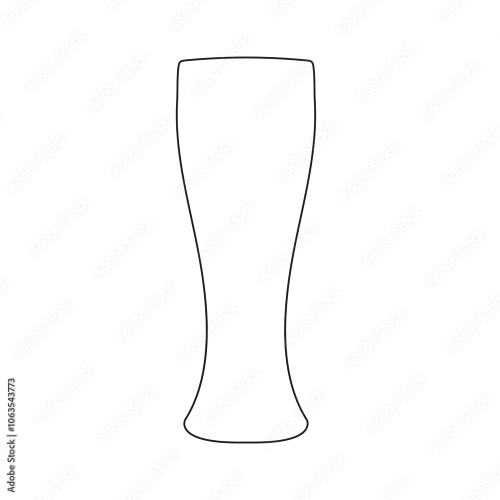 Illustration of a glass of beer vector, icon Illustration of a glass of beer vector, icon