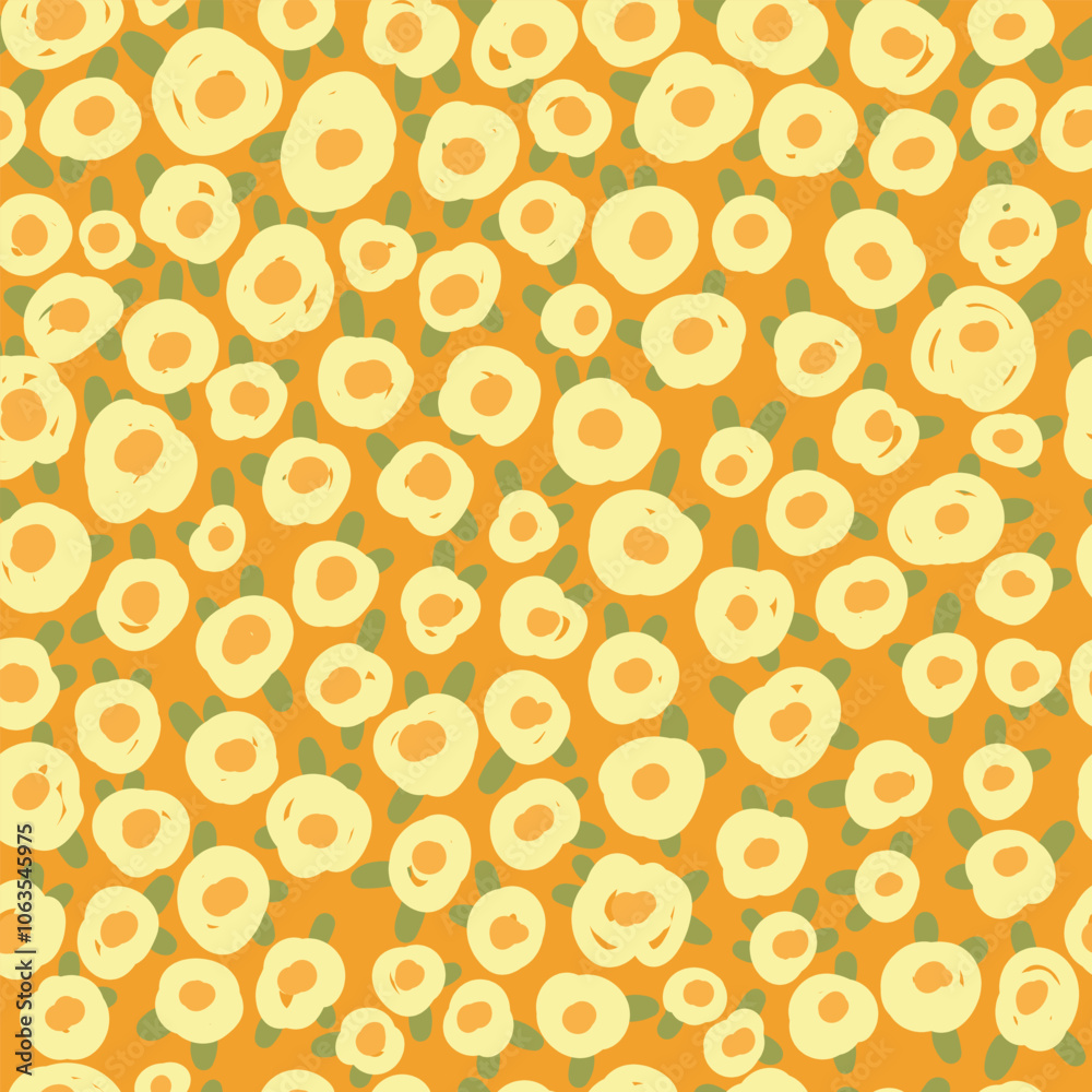 Abstract yellow flowers on light background , seamless pattern. Abstract yellow flowers on light background , seamless pattern.