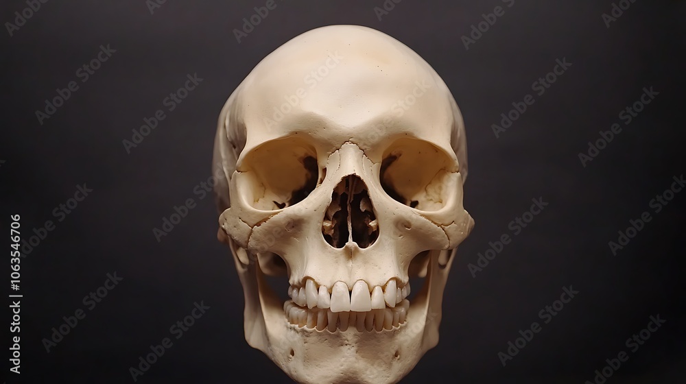 Human Skull, Front View with Teeth