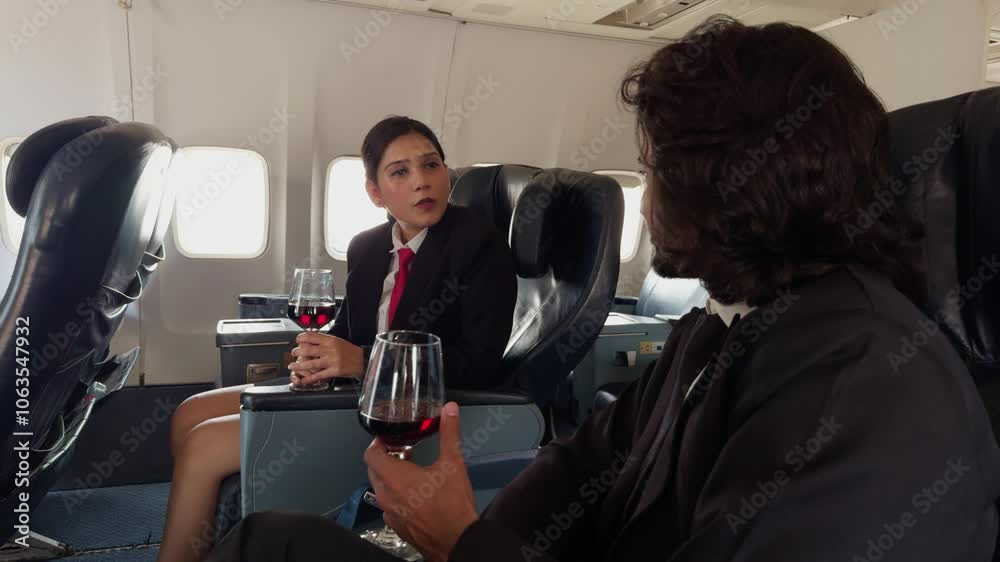 Two people in formal attire talking to each other