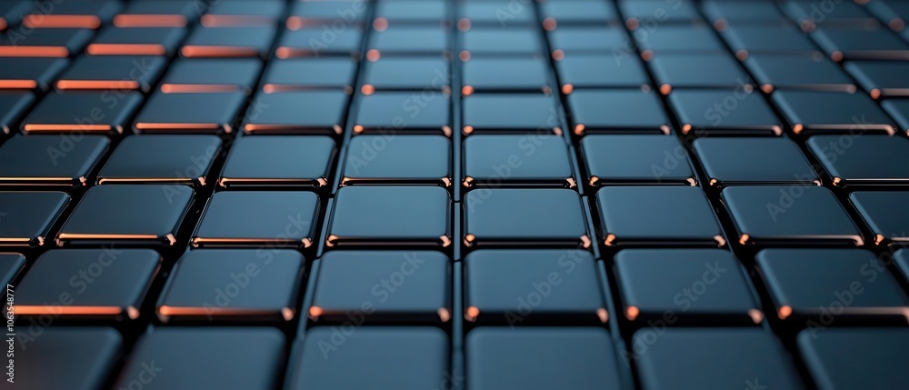 Fototapeta premium Virtual reality network grid, metallic background, 3D illustration