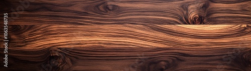 Close-up of Dark Brown Wooden Grain with Knots and Swirls