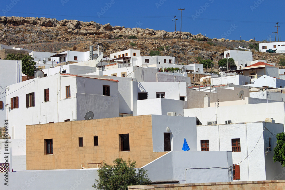 Fototapeta premium Grèce ville de Lindos sur l'Île de Rhodes 