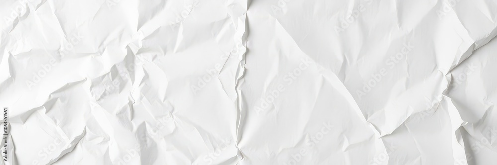 Obraz premium Blank white crumpled paper poster texture background for design mockup, mockup, crumpled, design