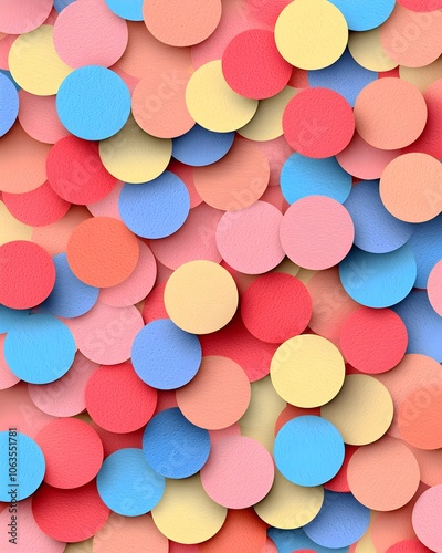 Colorful paper circles creating a vibrant abstract background