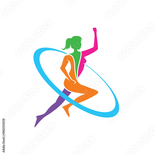 fitness girl logo , gym logo vector , sport logo vector