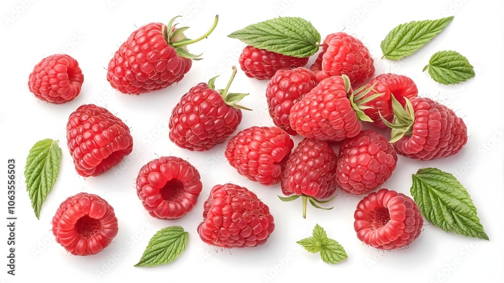 Raspberries Flat View on Background, Fresh Ripe Raspberry Pattern for Food Raspberries Flat View on Background, Fresh Ripe Raspberry Pattern for Food