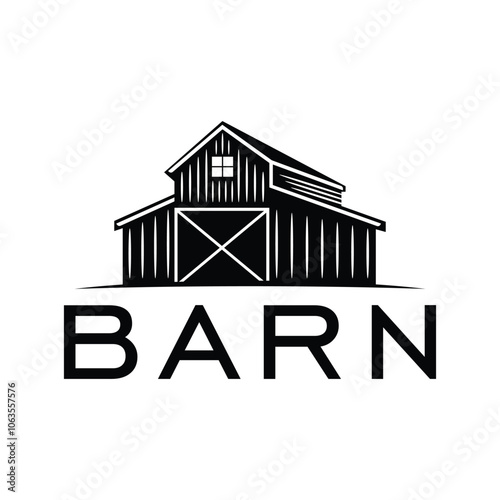 Wooden Barn Farm logo Illustration