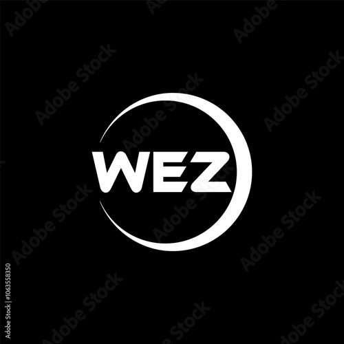 WEZ letter logo design with white background in illustrator, vector logo modern alphabet font overlap style, calligraphy designs for logo, Poster, Invitation, etc. photo